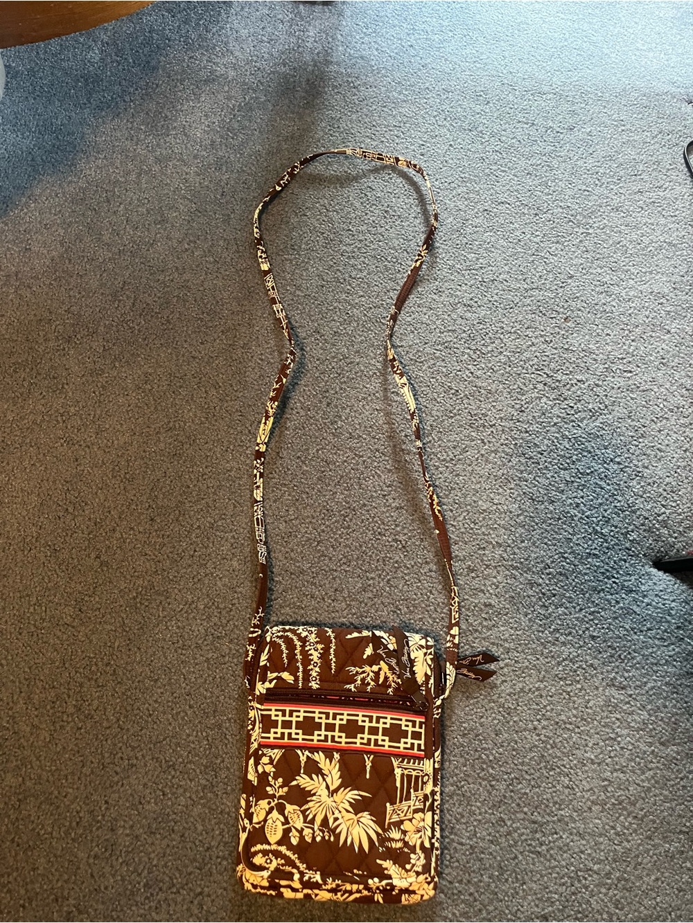 Vera Bradley Brown Floral Crossbody Phone Bag